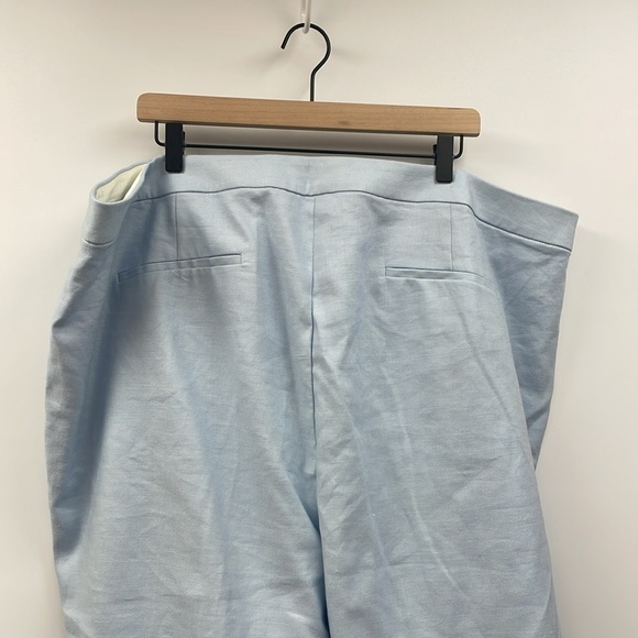 NWOT J. Crew Kate High Rise Linen Straight Trouser Pant Minimalist Prep Blue 24 - Picture 7 of 9